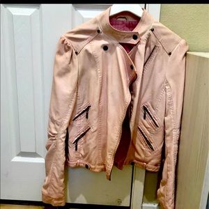 Pink leather jacket